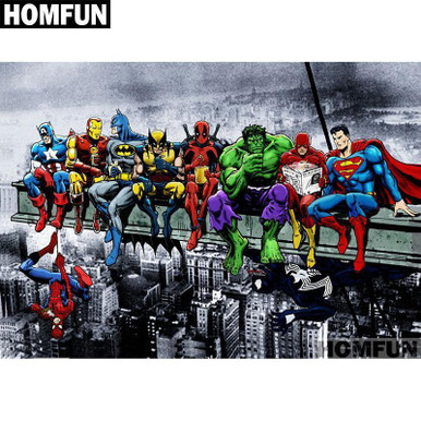5D Diamond Painting Marvel Super Hero Hanging Out Kit